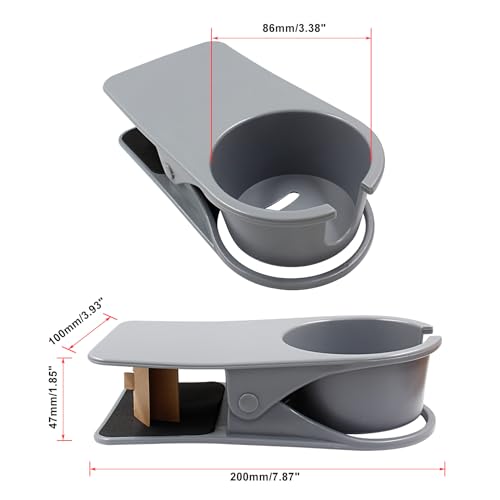 Jiozermi Drinking Cup Holder Clip, Desk Drink Holder with Clip for Water, Soda, Coffee Mug (Gray) - color: Gray