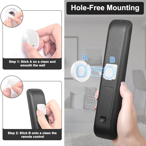 YYILIS Magnetic Remote Control Holder Wall Mount, 4 Pack Upgrade Remote Control Organizers Storage Self-Adhesive TV Remote Control Caddy for Back of TV White - color: White