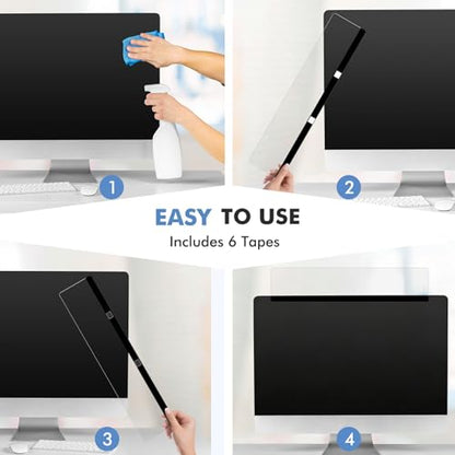 DOLLAR BOSS 1 Pc 15.7" x 3.1" Transparent Acrylic Monitor Memo Board | Computer Screen Side Note Holder, Office Desk Accessories, Clear Message Board, For Sticky Notes Memos, Fits PC & Laptop - size: 15.7''x3.1''-1pc