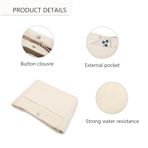 YONEBN waterproof Storage Bag Lightweight Large Capacity nylon Bag Inner Bag Handbag Organizer - color: Nylon/Creamy White
