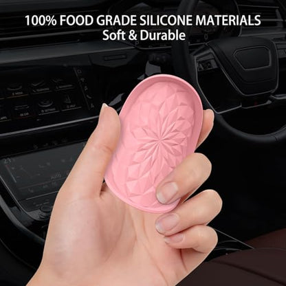 ME.FAN Car Coasters for Cup Holders [4 Pack] - 2.75In Silicone Auto Mug Mats - Universal Non-Slip Recessed Car Interior AccessoriesPink - color: 4pack-pink