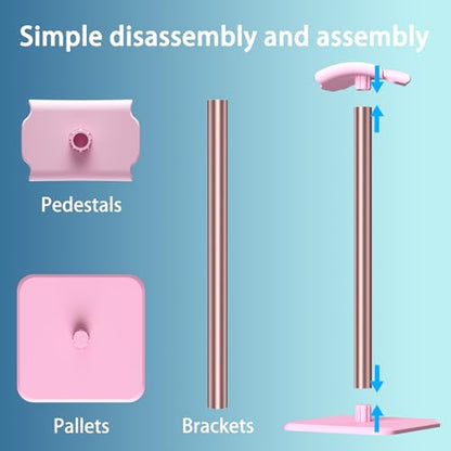 Headphone Stand - Headset Stand with Aluminum Hanger, Headphone Holder for AirPods Max, Sony, Bose, Beats and More (Pink) - color: Pink