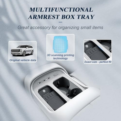 BIBIBO 2Packs for 2026 Hyundai Palisade Center Console Cup Holder 2026 Hyundai Palisade Console Wireless Charging Mats & Console Cup Holder Insert 2026 Palisade Silicone Console Tray 2026 Palisade - color: Black-(Cup Holder+Charging Mats)