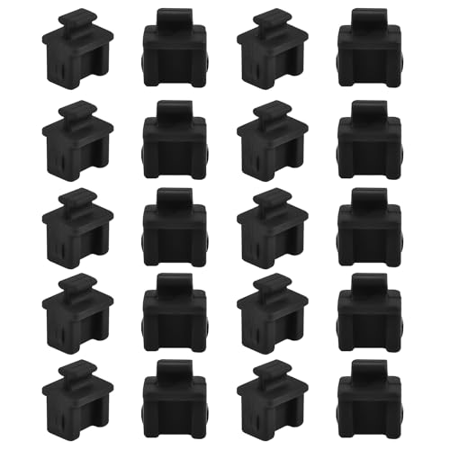 SFP-B Plug Protective Cover 20 Pcs Anti-Dust Protector Caps, Plug Protector Caps for SFP-B Female Ports and Computers Black Silica Gel - color: Black, size: SFP-B