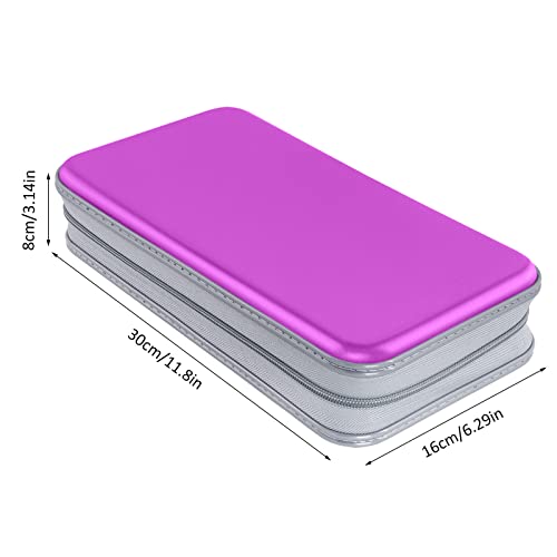 Siveit CD/DVD Case Holder, 80 Capacity Hard Plastic Disc Cases Storage Binder for Car, Home, Office, Travel (Purple) - color: Purple