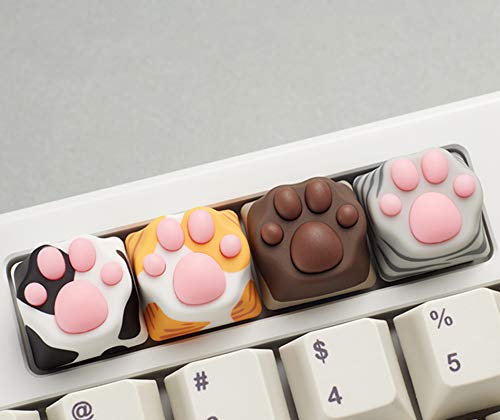SYA ZOMOPLUS Cute Keycaps,Novelty Cat-Claws Keycap 3D Model OEM Profile Keyboard Keycaps Squishy-Paws Custom Key Caps for Cherry MX Switches Mechanical Gaming Keyboard Catpaw ESC-Key Keycap(4 Pack) - color: 4 Pack