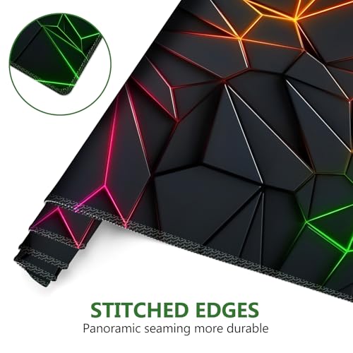 DINKY Gaming Mouse Pad Wrist Support Set, Large Desk Mat Protector, XXL Mousepad +Keyboard Wrist Rest+Ergonomic Mouse Wrist Pad +Coaster Desk Pad, Glowing Diamond Grid - color: Glowing Diamond Grid