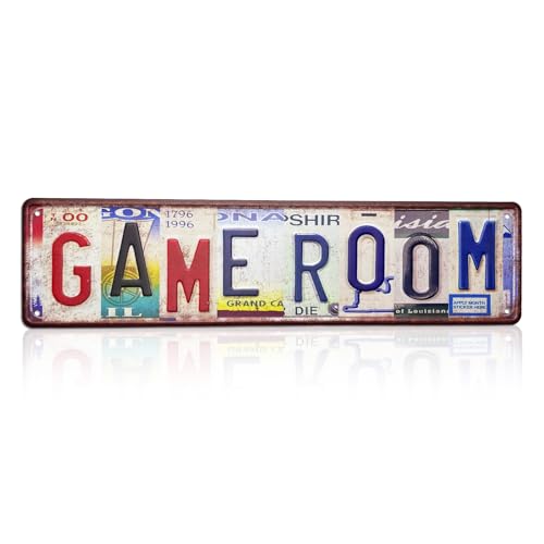 Vintage Game Room Wall Decor 3D Metal Signs | Suitable for Men Game Room Decor for Boys Gaming