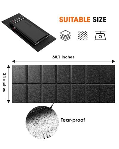 Stepwaver Walking Pad Mat for Carpet Floor, 68"x24", Treamill Mat for Hardwood Floors, High Density, 1/3 Thickness, Folable, Floor Protection for Bike, Elliptical, Treadmill - size: 68.1"L x 24.1"W x 0.3"Th