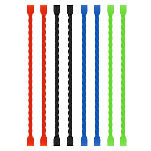 8PCS Silicone Twist Ties 6-Inch Reusable Cable Ties Steel-Core Straps Organizer All Purpose Bendable Cord Tie for Indoor Outdoor Bundling Holding Securing and Wrapping Cables (4 Colors) - size: 6-Inch (8PCS)