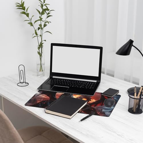 Dragon Desk Mat Large Mouse Pad Gaming Mousepad 31.5 x 15.8 in | Desk Pad for Keyboard and Mouse, Large Non-Slip Rubber Base Mousepad Desk Mat with Stitched Edges for Gaming Office - color: Dragon
