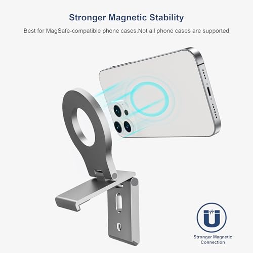 Itramax Continuity Camera Mount for Desktop Monitor,Magnetic Phone Holder for Webcam Compatible with iPhone 17 16 15 13 14 12,MagSafe,iOS 16 iMac & MacBook macOS 13 Ventura,Studio Display,TV,Silver - color: Standard-Silver
