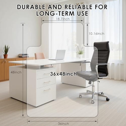 Kuyal 2 Pack 1/5" Thick Office Chair Mat, 36" x48" with Lip Heavy Duty Hard Computer Chair Mat, Under Desk Protector Carpeted Floors Mats, Can be Used on Carpet or Hard Floor, Ship Flat - size: 36" x 48" x 1/5" With Lip