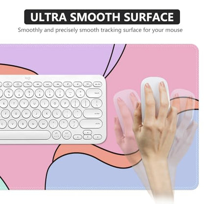 iCasso Desk Mat, XXL Large Mouse Pad with Stitched Edges, Anti-Slip Big Mousepad for Desktop, Keyboard Mat for Computer (Topographic) - color: Colour Topographic
