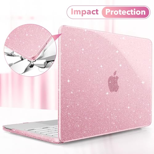 May Chen Compatible with MacBook Neo 13 inch Case 2026 Model A3404, Plastic Hard Shell,Keyboard Cover,Screen Protector,Dust Plug, for MacBook Neo 13" with A18 Pro Chip, Glitter Pink - color: Glitter Pink