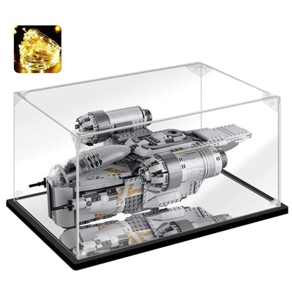 Acrylic Display Case for Collectibles - Assemble Display Box for Lego 75292 Model Toys - Clear Case for Display Football Trophy Figures - Showcase (Black, 17.7x13.8x7.9 inch) - size: 17.7*13.8*7.9 inch