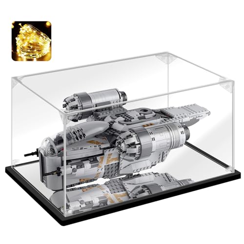 Acrylic Display Case for Collectibles - Assemble Display Box for Lego 75292 Model Toys - Clear Case for Display Football Trophy Figures - Showcase (Black, 17.7x13.8x7.9 inch) - size: 17.7*13.8*7.9 inch