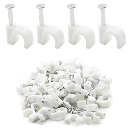 1/4" White Half Clamp J-Hook with Nail For Pex Tubing Pipe Support -300pcs - color: White, size: 1/4" / 6mm, 300 PCS