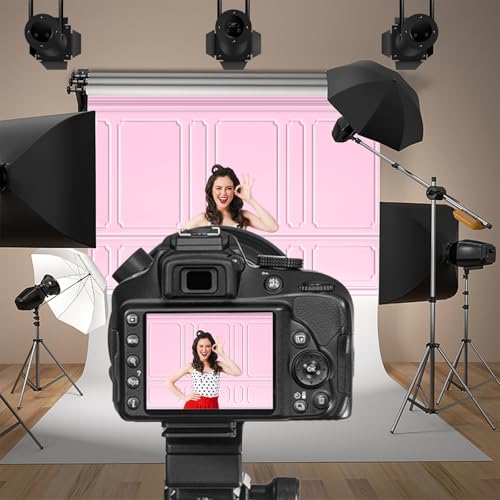 5x3ft Pink Room Interior Wall Backdrops for Photoshoot Classic Style Wall Empty Room Photo Background European Banner Backdrop Decor Photo Booth Birthday Party Supplies Wedding Props - color: pink, size: 5x3ft