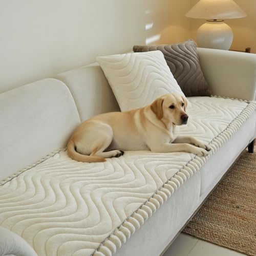 Couch Covers for 3 Cushion Couch Sofa Pet Friendly,Non-Slip Sofa Cover Washable - color: Rp-white, size: 27.6" x 59"