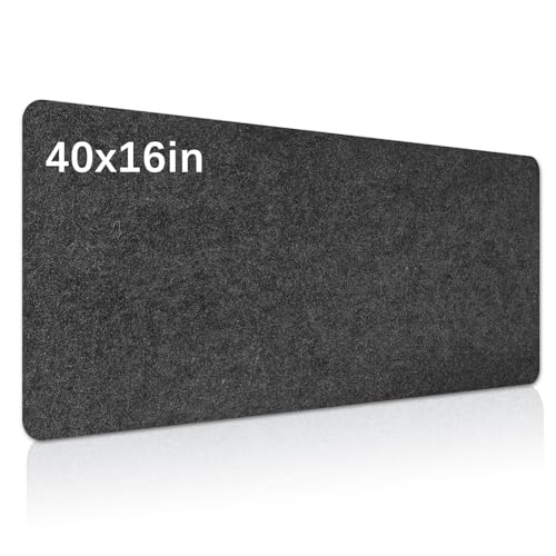 Large Felt Desk mat, 40''x16'' with Non-Slip Full Desk Mouse Pad,Office Computer Desk for Keyboard Mat,Felt Desk Mat for Desk Pad Protector（100x40cm） - color: 1 Pcs Dark Gray