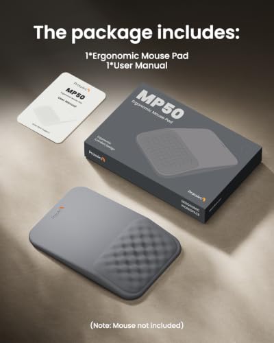 ProtoArc Ergonomic Mouse Pad with Wrist Rest, MP50 Mousepad with Massage Design, Soft Memory Foam and Non-Slip PU Base for Pain Relief, Desk, Home, Office, 12x8 Inches, Gray (Mouse Not Included) - color: Gray Lycra