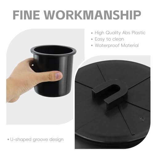 Dnyta 4pcs 4.2" x 4" Black Plastic Cup Holder Insert, Sofa Recliner Car Seat Cups Holder Replacement, Couch Cups Poker Table Cup Holders, for Table, Sofa, Boat, Truck, Car, Recline - color: 4pcs, Black, size: 4.2" x 4", Bottom U-shaped groove