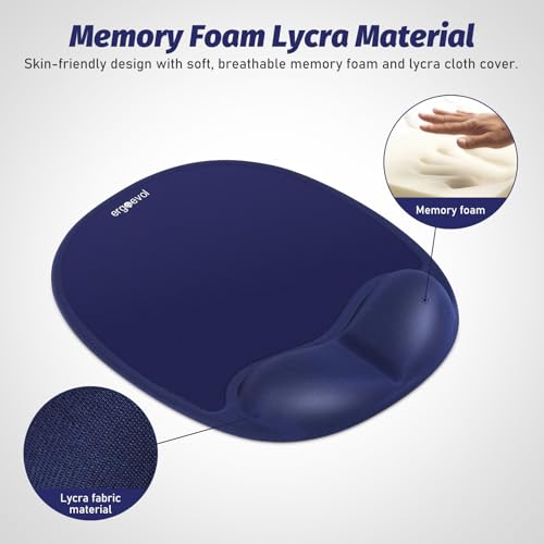 Ergonomic Mouse Pad for Vertical Mouse, Memory Foam (Midnight Blue) - color: Midnight Blue