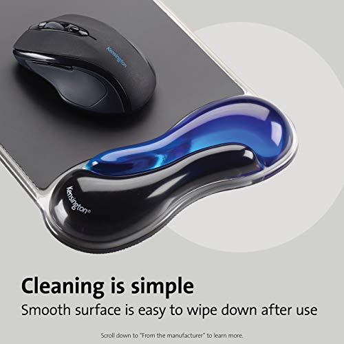 Kensington Duo Gel Mouse & Keyboard Wrist Rest Bundle Set, Ergonomic Keyboard and Mouse Pad With Wrist Support, Keyboard Wrist Rest, Computer Keyboard Pad, Cooling Gel, Non-Skid Backing, Blue K52920WW - color: Blue, size: 9.6L x 7.6W inches, style: Keyboa
