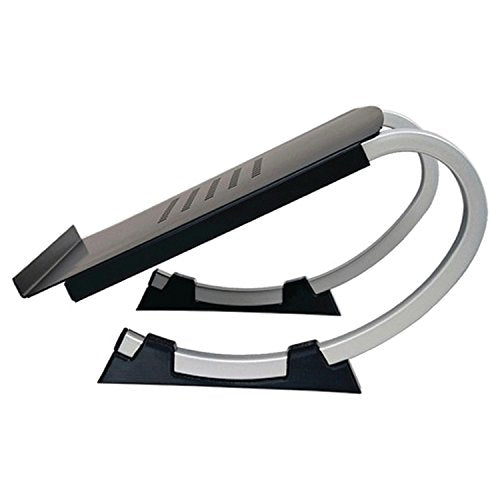 Allsop Redmond Adjustable Laptop Stand, Vented Curved Sturdy Metal Ergonomic Riser, Black (ASP30498) - style: Laptop Stand