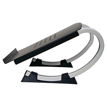 Allsop Redmond Adjustable Laptop Stand, Vented Curved Sturdy Metal Ergonomic Riser, Black (ASP30498) - style: Laptop Stand
