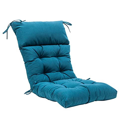 QILLOWAY Outdoor Rocking Chair Cushions Set of 2, 100% Polyester Waterproof Patio Rocking Chair Cushion, High Back Weatherproof Chair Pad for Adirondack & Outdoor Furniture, Peacock Blue - color: Peacock Blue