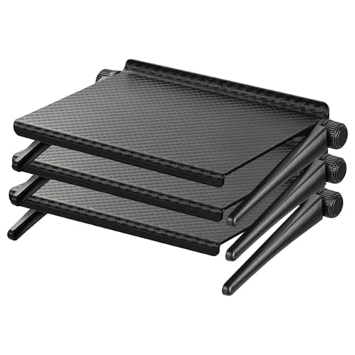 PRETYZOOM 3 Pack Tv Top Rack Shelf 6.45X4.44X0.78In Monitor Top Storage Shelf Steel Frame No Drilling Organizer for Routers Soundbars and Media Devices