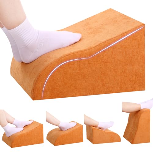 Foot Rest for Under Desk at Work, Ergonomic Under Desk Footrest with Washable Cover for Office, Home & Gaming Leg Elevation Pillow Orange - color: F-orange