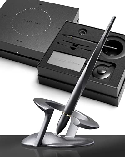 Novium Hoverpen 2.0 Interstellar Edition - Space Black, Unisex, Ballpoint Pen, 23.5 Degree Angle, Schmidt Ballpoint Refill, No Spills, No Spotting, No Explosions - color: Space Black, style: Meteorite Embedded