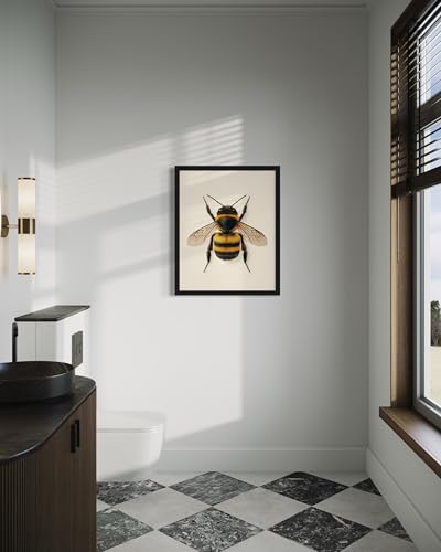 Bumblebee Wall Art Print Poster, Insect Posters Prints Enntomological Painting Artwork 221 (Bumblebee, 18 x 24 inches, Unframed) - color: Bumblebee, size: 24"L x 18"W