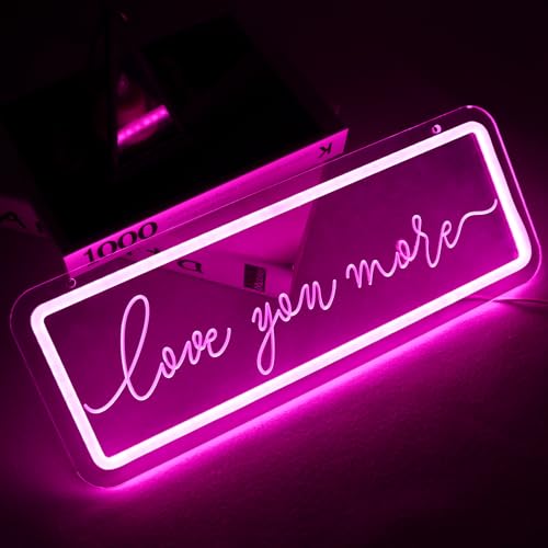 Love You More Neon Sign，LED Neon Lights For Wall Decor，Love Light Up Night Light For Bedroom Wedding Birthday Party Decoration Couple Lovers Valentine's Day Gift - style: love you more