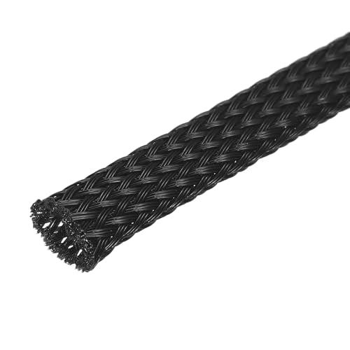 uxcell Expandable Sleeving, 1/4-inch 100ft Cable Sleeve, Black - color: Black, size: 1/4" x 100 Ft