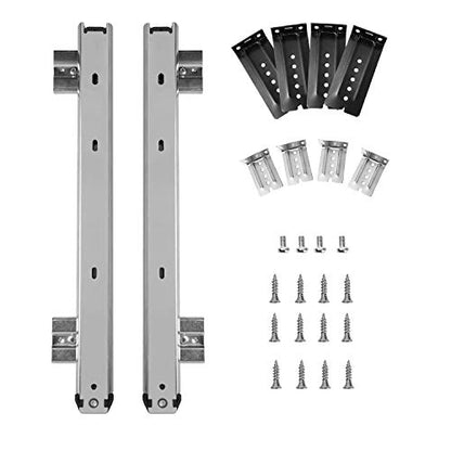 KINJOEK 2 PCS 14 Inch Under Desk Keyboard Tray Rails Slides, Adjustable Height Heavy Duty Ball Bearing Keyboard Mount Track, Silver - color: Silver