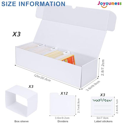 Trading Card Storage Box, Cardboard Storage Boxes with Dividers for Baseball, Sports, Game, Playing Card Collection Organizer, pack of 3 - size: 3 pack with 12 dividers