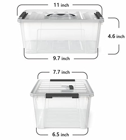 WYT Clear Storage Latch Bins, 6-Pack Storage Organizer Box with Handle and Lids, 5-Litre - color: Clear