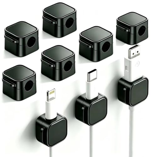 Magnetic Cable Clips, 9 Pack Cord Organizer Holder for Desk, Home, Office, Car, Nightstand, Adhesive Wire Management