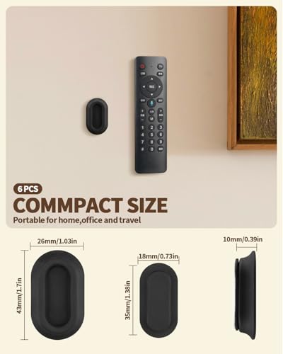 6 Pack Magnetic Remote Control Holder – Upgraded Silicone Magnetic Wall Mount for TV, Fan & Air Conditioner Remotes – Self-Adhesive, No-Drill Remote Control Holder Wall Mount - color: Black+White+Green
