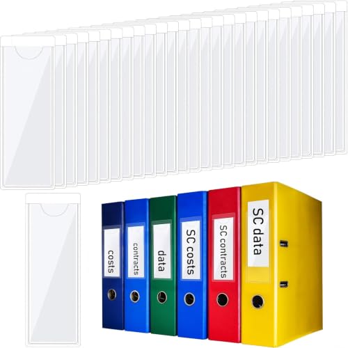 Chinco 30 Pack Self-Adhesive Index Card Pockets with Top Open for Loading - Ideal Index Card Holder for Organizing and Protecting - Crystal Clear Plastic (1.2 x 3.35 Inches) - size: 1.2 x 3.35 Inches