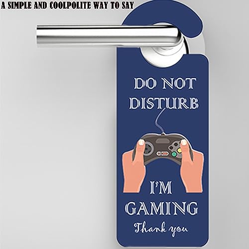 Do Not Disturb Sign,Do Not Disturb Door Hanger Sign(2pack), Double-Sided Printed do not Disturb IM Gaming Sign for Gamer Room Décor - color: Blue White