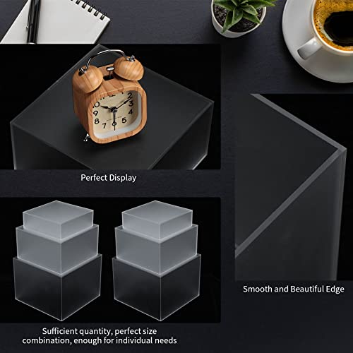 Tuanse 6 Pcs Buffet Risers, Food Risers for Buffet Table, Display Stand for Catering Dessert Collectibles Jewelry Figures Show, 5 Sided Acrylic Cube Display Organizer Acrylic Cube Boxes(Frosted Clear) - color: Frosted Clear