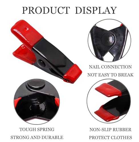 2 Inch Spring Clamps, Heavy Duty Metal Strong Clips Clamps (20pcs, Red) - color: Red, size: 20 Pcs