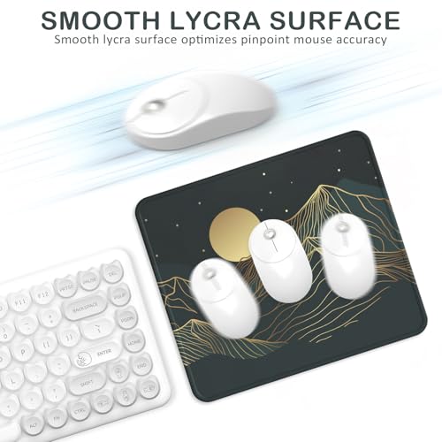 eulps Mouse Pad with Stitched Edge, Multiple Patterns Computer Mouse Pads with Non-Slip Rubber Base, Washable Cloth Mousepad, for Gaming, Laptop, PC (Lunar Peaks) - color: 30Lunar Peaks