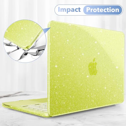 May Chen Compatible with MacBook Neo 13 inch Case 2026 Model A3404, Plastic Hard Shell,Keyboard Cover,Screen Protector,Dust Plug, for MacBook Neo 13" with A18 Pro Chip, Glitter Citrus - color: Glitter Citrus