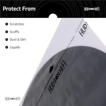 Hudson Hi-Fi Anti-Static Vinyl Record Sleeves - Durable Clear Disc Sleeves- Protect Your LP Albums from Scratches, Dust & Dirt - Acid-Free Rice Paper Disc Covers, 50x Inner Sleeves - size: 50 Inner Sleeves